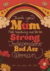 Pretty Mother's Day Card - Retro - Strong Independent Woman created by Kasia Cards