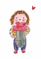 Cute Little Girl Giving Love and Flowers created by Amy Rodger