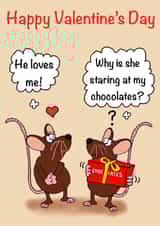 Cute Valentine's card, sharing chocolates created by Gary Jones