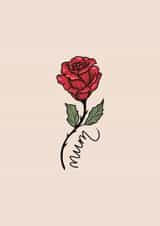 Rose card for mum created by Amy Rumble