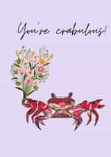 Cute crab card for every occasion- You're crabulous created by Lisa Green
