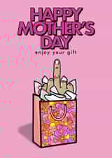 Rude Mother’s Day Card - Middle Finger Flower Gift Bag created by fyou cards