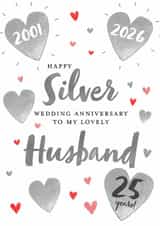 Cute Anniversary Card - Husband - 2026 - Silver created by Juniper and Rose Studio