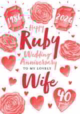 Cute Anniversary Card - Wife - 2026 - Ruby created by Juniper and Rose Studio
