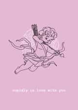 Adorable Cupid Valentines Card For Your Loved One - Stupidly In Love With You created by Eloise Martin