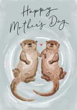 Cute Mother's Day Card - Otter - Traditional created by Making Meadows Ltd