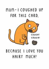 Funny Mother's Day Card - Mum - I Love You Hairy Much! created by mungo and shoddy