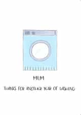 Cheeky card for mum - washing machine - Mum thanks for another year of washing created by Emily Hunter
