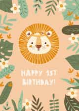 1st Birthday Card | Lion Card | Animal | Kids | Children's | Gender Neutral created by Ricicle Cards