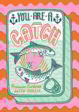 Cute Anniversary Card - You are a catch - Sardine tin created by Jacqueline Colley