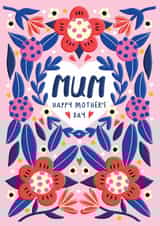 Pretty Mother's Day Card - Floral - for Mum created by NICHOLA COWDERY ILLUSTRATIONS 