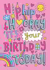 Hip Hip Hooray Birthday Girl - Fun Lettering created by Damien Barlow