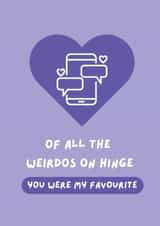 Cheeky Valentine's Day/Anniversary Card - Hinge - You Were my Favourite created by Lucky Jems Gifts