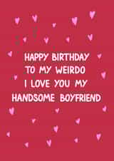 Boyfriend Birthday Card - I Love You My Handsome Boyfriend created by HCD Illustration