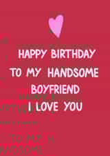 Boyfriend Birthday Card - I Love You created by HCD Illustration