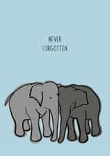 Sympathy card - Condolences - Elephants Never Forget created by FloofAndFlump Designs