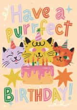 Cute Birthday Card - Cats - Have a Purrfect Birthday! created by Paola Locks