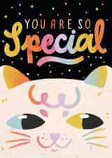Cute Colorful Card For Significant Other - Rainbow Cat - You Are So Special created by Paola Locks