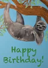 Cute and Humorous Sloth Birthday Card for Family Member or Friend. created by Designs by Vivi
