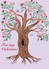 A Beautiful Tree of Hearts with Butterflies for Your Valentine. created by Designs by Vivi