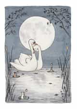 Romantic Love Card For Significant Other - Swans - Me, You, the Moon & the Mice created by Erlenmeyer
