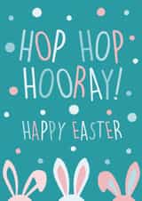 Hop Hop Hooray! A very bunny cute Easter card for kids - Happy Easter created by Hiya Pal