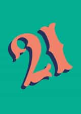 Retro Birthday Card with Bright and Colourful 21 created by Hiya Pal