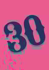 Retro Birthday Card for 30 year olds - Milestone Birthday Card in Bright colours created by Hiya Pal