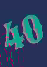 Retro 40th Birthday card with Bold Design 40 created by Hiya Pal