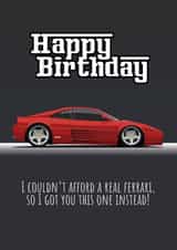 Funny Ferrari Birthday Card created by Christian Williams Design
