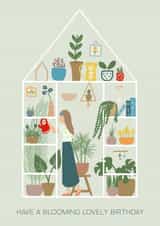 Cute Birthday Card - Blooming Lovely Day - Plant Lover created by Kathrin Legg