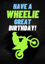 Wheelie Great Birthday - Motocross Birthday Card - Motocross Pun created by Berklesful Designs