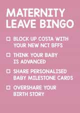 Maternity leave card - pretty, cheeky, fun - friend, work colleague. created by Thirty Mussels