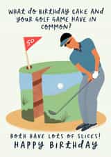 Funny Birthday Card - 50th - Golf Joke created by patternmuse
