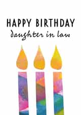 Daughter In Law Birthday Card - 3 Candles Abstract Art created by size3art