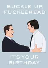 Funny Succession Birthday Card with Cousin Greg and Tom Wambsgans created by Sophisticards