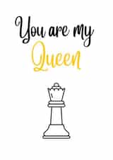 Queen Anniversary Card - Valentines Card - Birthday Card - Chess Queen created by Berklesful Designs