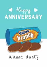 Funny Happy Anniversary McFitty Big Nob Card - perfect for Hob Nob lovers! created by Running with Scissors