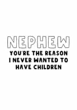 Funny Nephew Card - Cheeky Card For Nephew - Nibling Card - From Aunt and Uncle created by The Blunt Badger