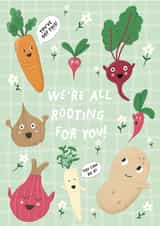 Good luck card - We're all rooting for you- You've Got this - you can do it created by Becks Illustrates