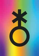 Non-binary icon greetings card for any occasion. created by Jarvis Kane