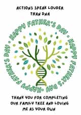 Step Dad Stepdad StepFather Daddy Fathers Day Card Dna Loving me as your own created by Phoenix Fyre Cards