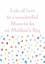 Pretty Mother's Day card for a Mum-to-be - Lots of Love - Colourful Hearts created by size3art