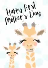 Sweet First Mother’s Day Card - Mummy and Baby Giraffe created by Paper Wishes Co