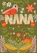 Pretty nature inspired card for your Nana this mothers day - Birds - Nana created by Hollie McManus Illustration