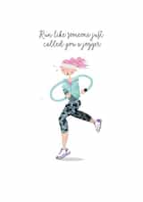 Funny Birthday Card - Female - Runner created by Pink Pig