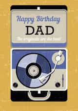 Retro Birthday Card - For Dad - Record Player created by 0nly Me!