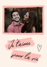 Personalised Anniversary Photo Card created by Lisa Wardle - Je t’aime pour la vie French Anniversary Personalised Photo Card 19700