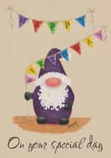 Cute Gonk/Gnome Birthday card - On your special Day created by Alex M Illustrates