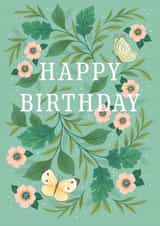 Pretty Birthday Card - Flowers - Butterfly created by Ricicle Cards